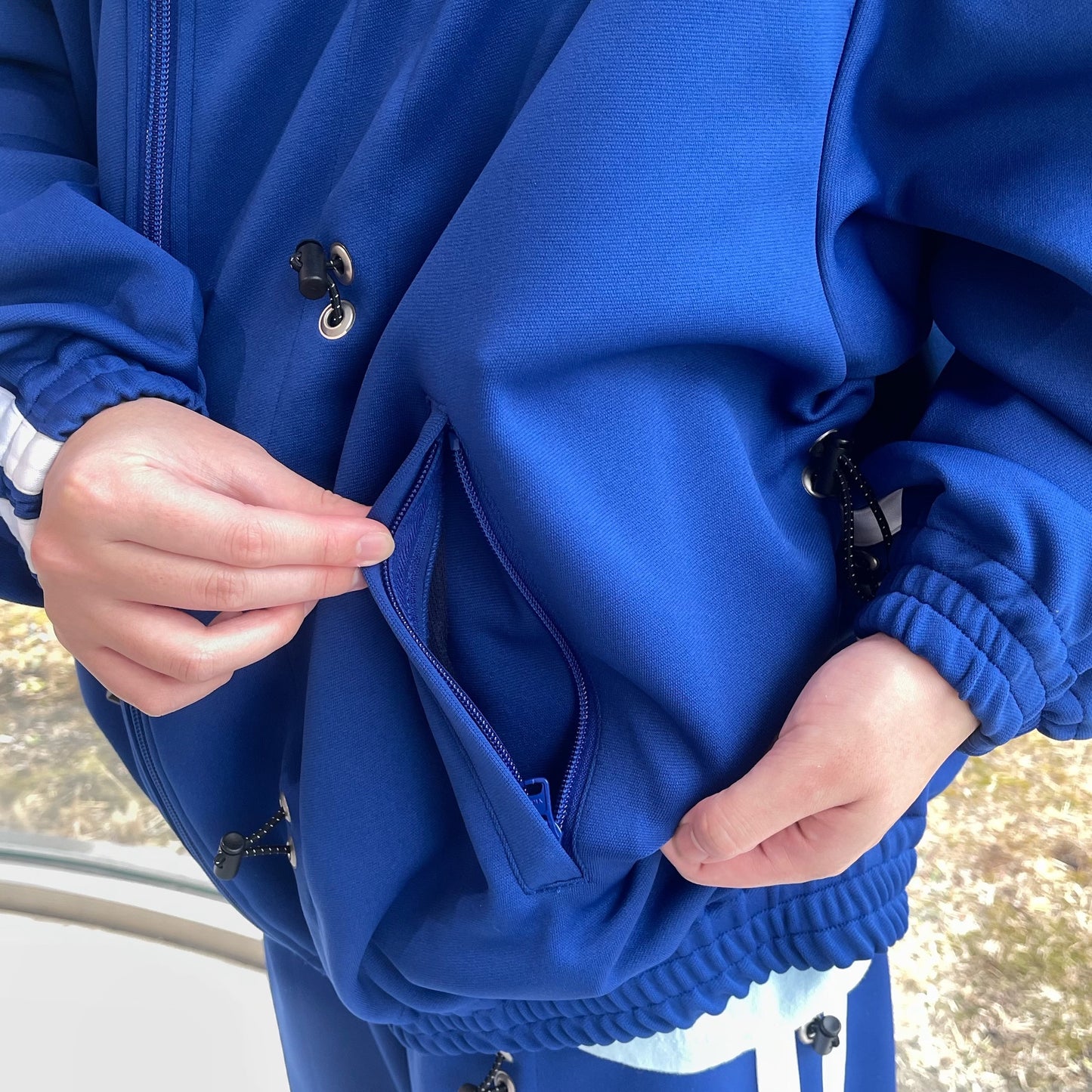 DRAW CORD TRACK TOP / NAVY BLUE / ドローコードトラックトップ