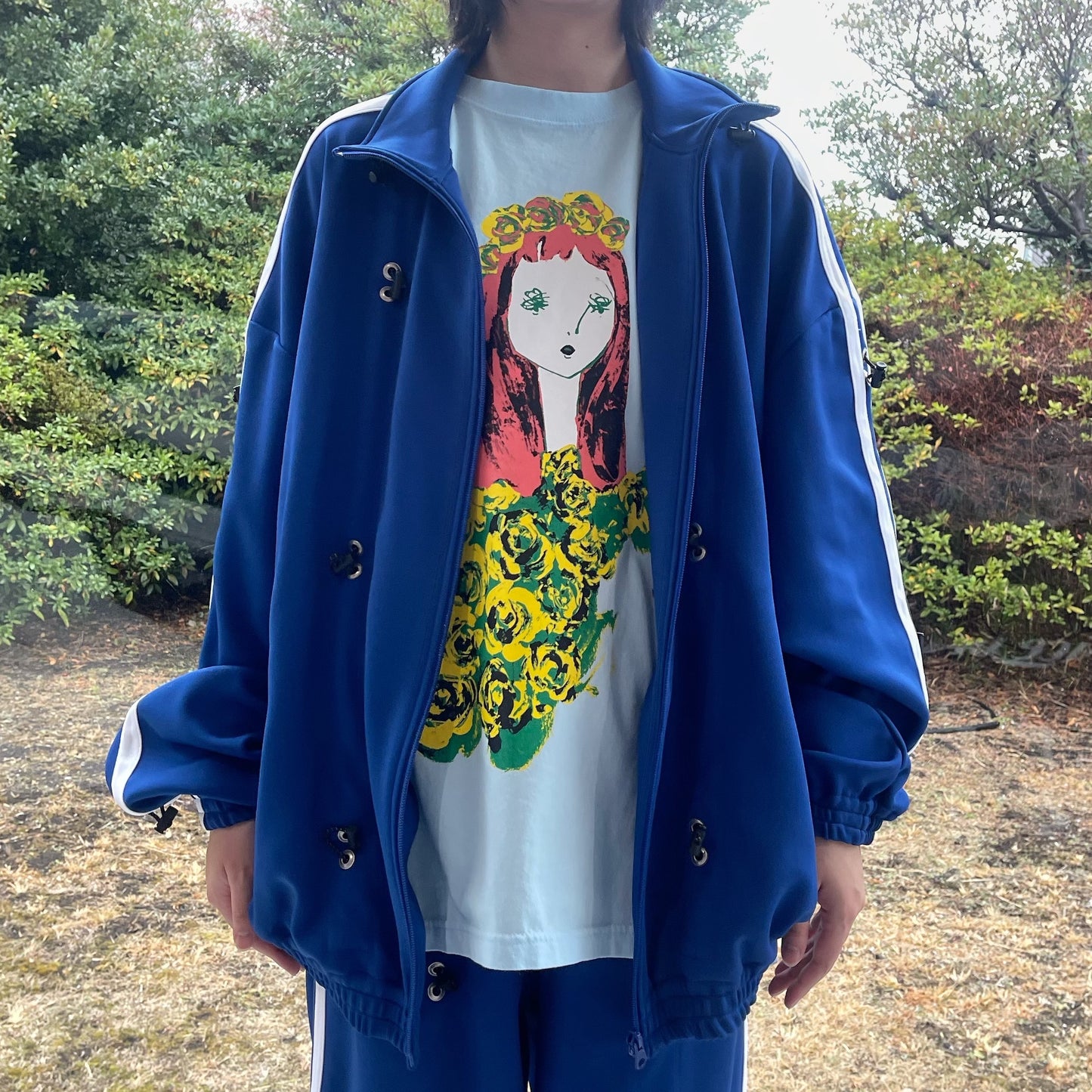 DRAW CORD TRACK TOP / NAVY BLUE / ドローコードトラックトップ