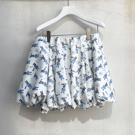 Little bunnies balloon skirt / Blue / プリントバルーンスカート