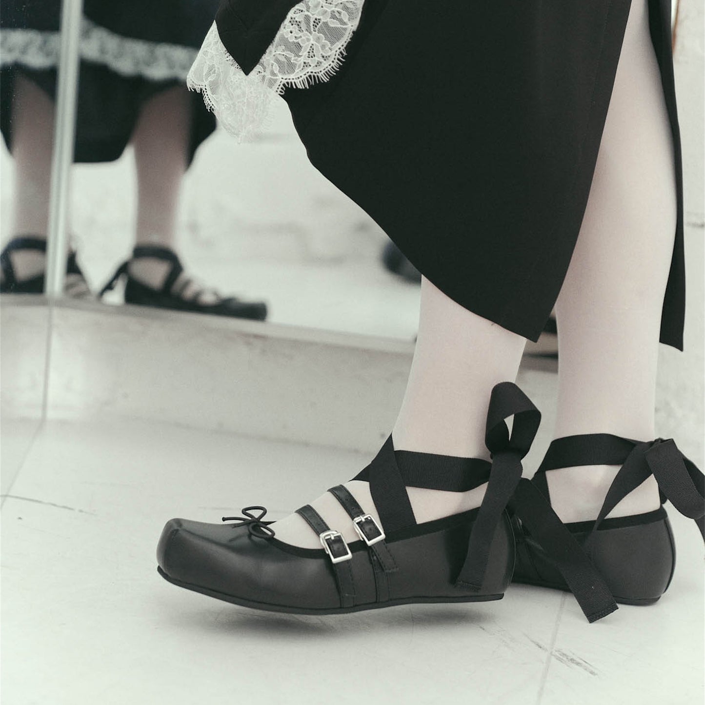 【AKIKOAOKI】Giselle Flat / Black / バレエフラットシューズ