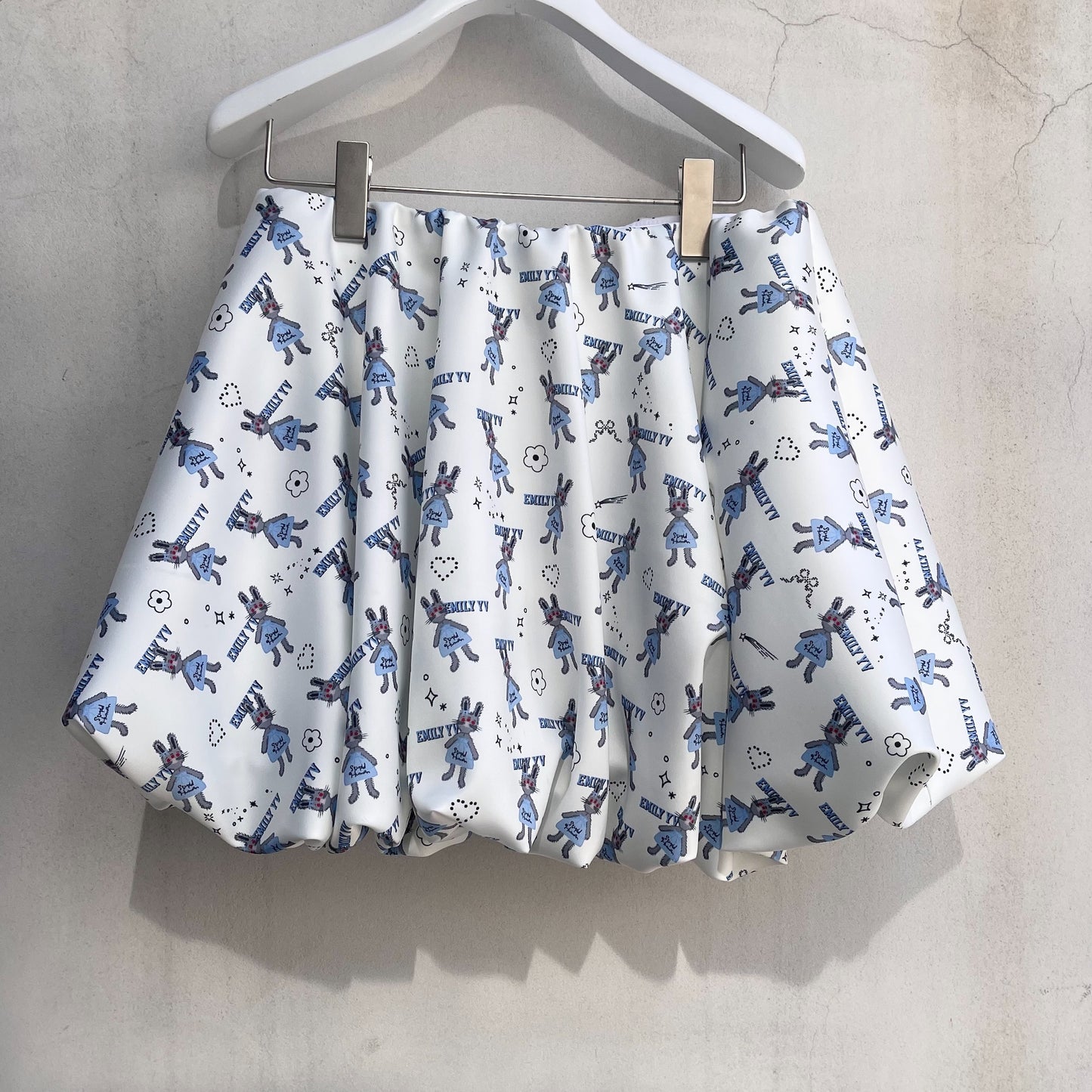 Little bunnies balloon skirt / Blue / プリントバルーンスカート