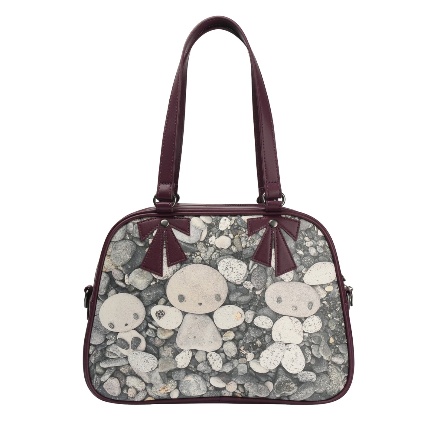PEBBLE FRIENDS RIBBON BAG / PLUM RED / tejiコラボレーションバッグ