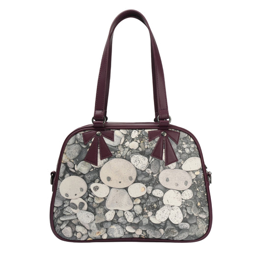 PEBBLE FRIENDS RIBBON BAG / PLUM RED / tejiコラボレーションバッグ