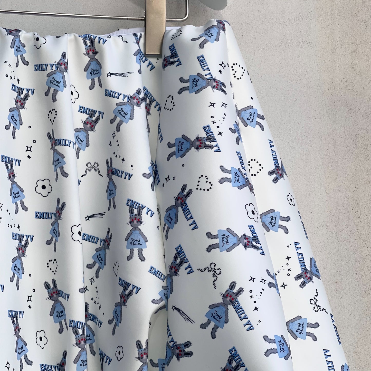 Little bunnies balloon skirt / Blue / プリントバルーンスカート