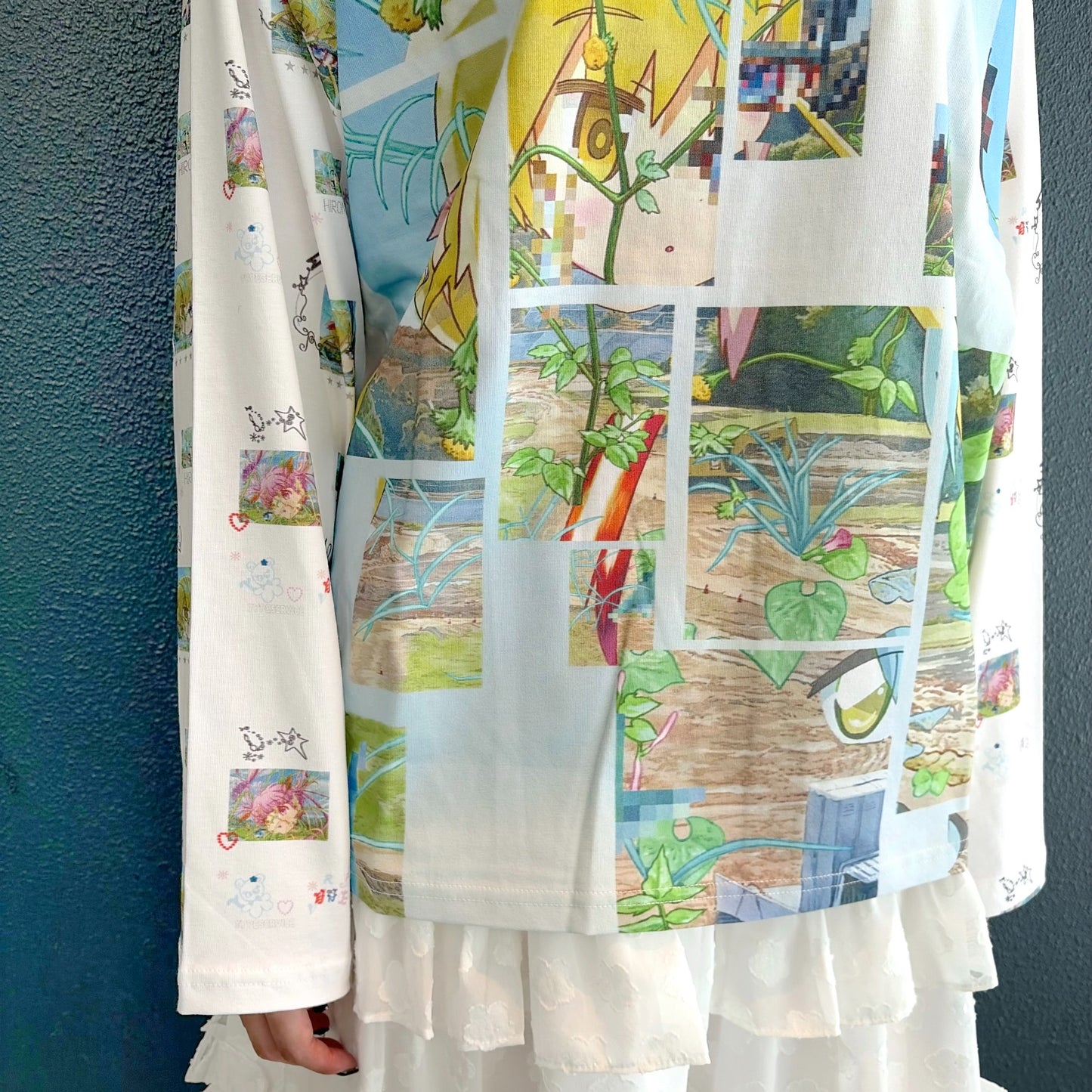 HIROMI X TSW Raglan Top / Blue / ラグランプリントトップ