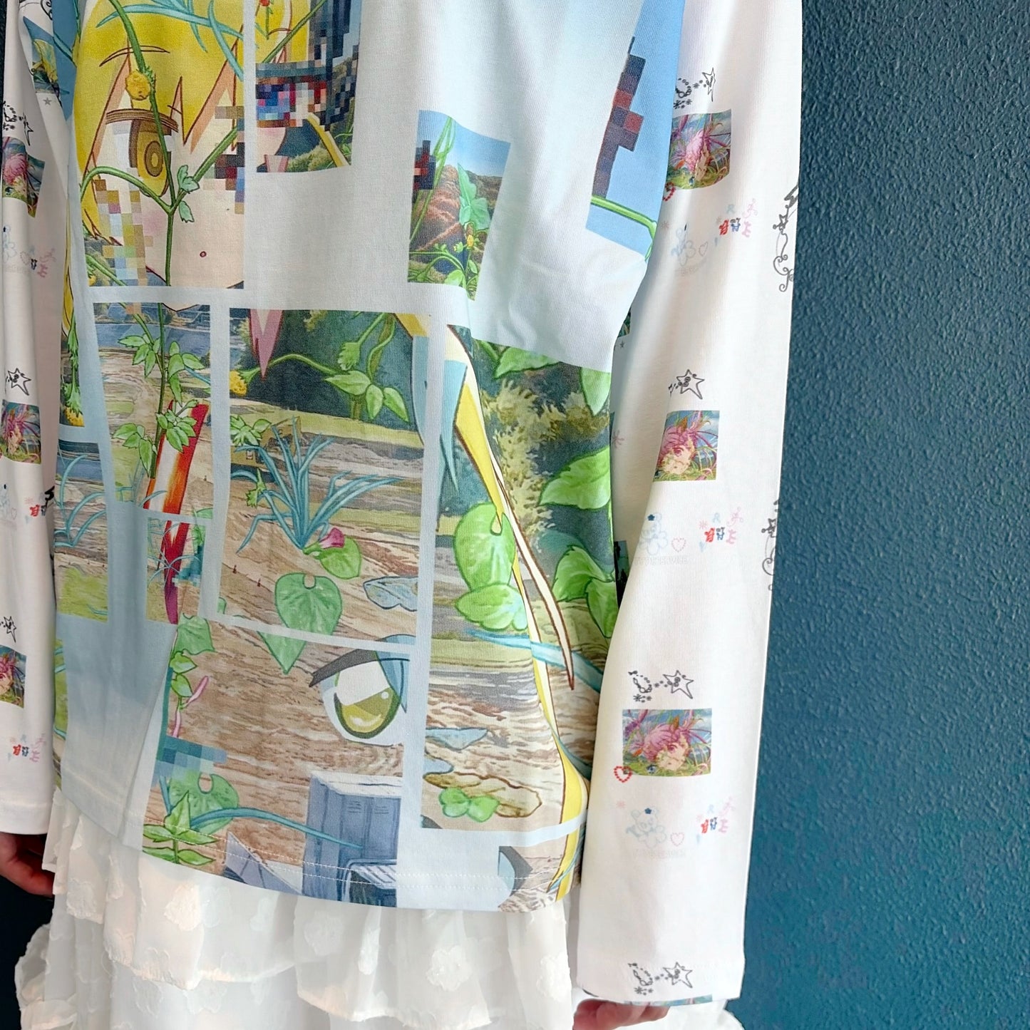 HIROMI X TSW Raglan Top / Blue / ラグランプリントトップ