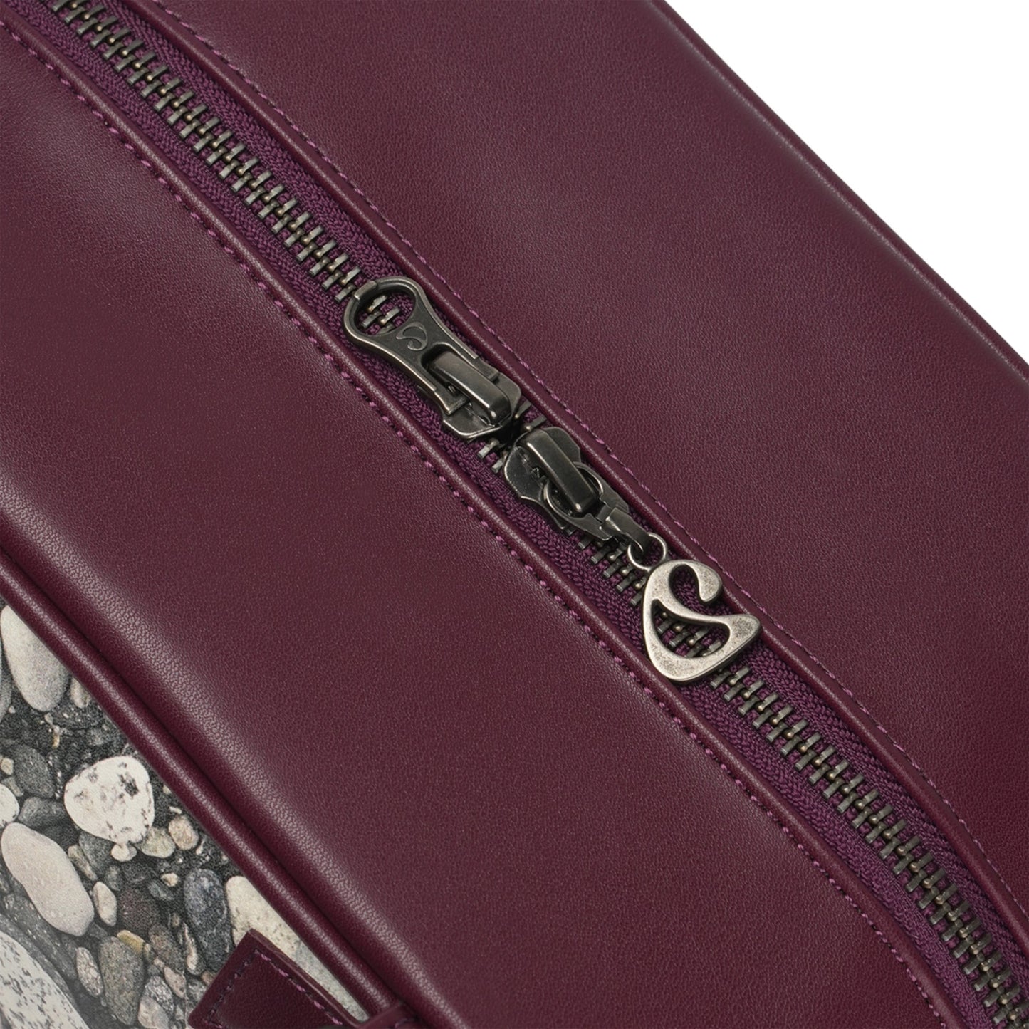PEBBLE FRIENDS RIBBON BAG / PLUM RED / tejiコラボレーションバッグ