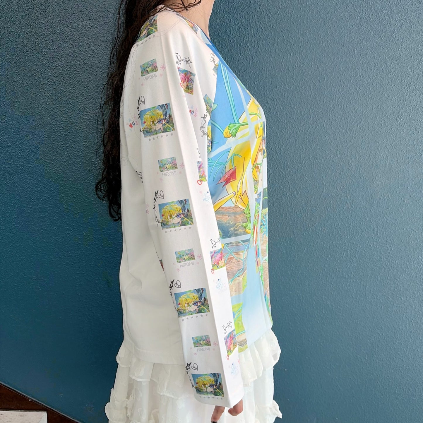 HIROMI X TSW Raglan Top / Blue / ラグランプリントトップ