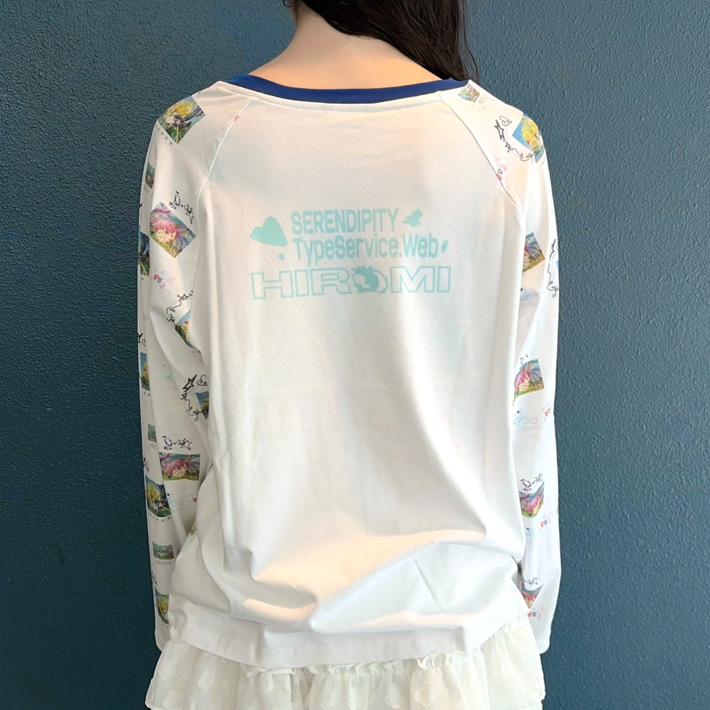HIROMI X TSW Raglan Top / Blue / ラグランプリントトップ