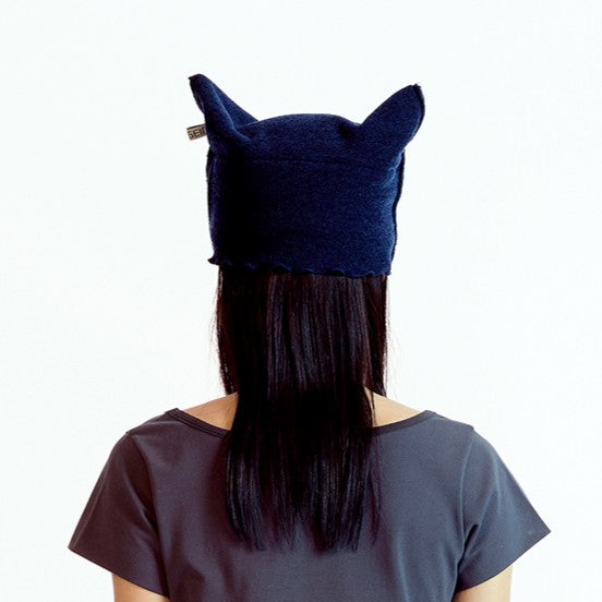 RAW EDGE CAT BEANIE / MELANGE GREY / 切りっぱなしキャットビーニー