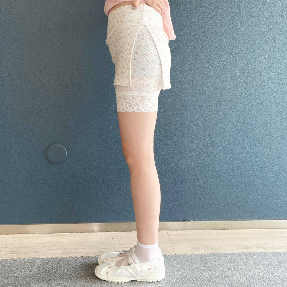 [fa.er.ie] flower jacquard skirt pants / sky blue / フラワージャガードスカートパンツ