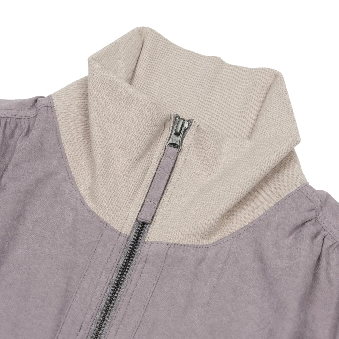 TONE-MIX SHIRRING HEM JACKET / ASH PINK / シャーリングジャケット