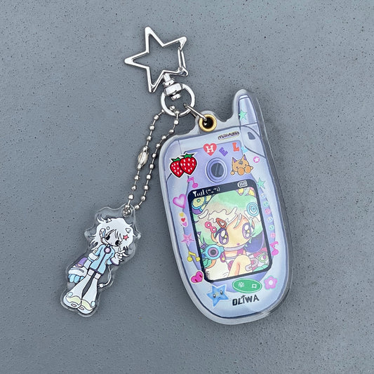 【oliwa】Mini mobile phone keyring / キーリング