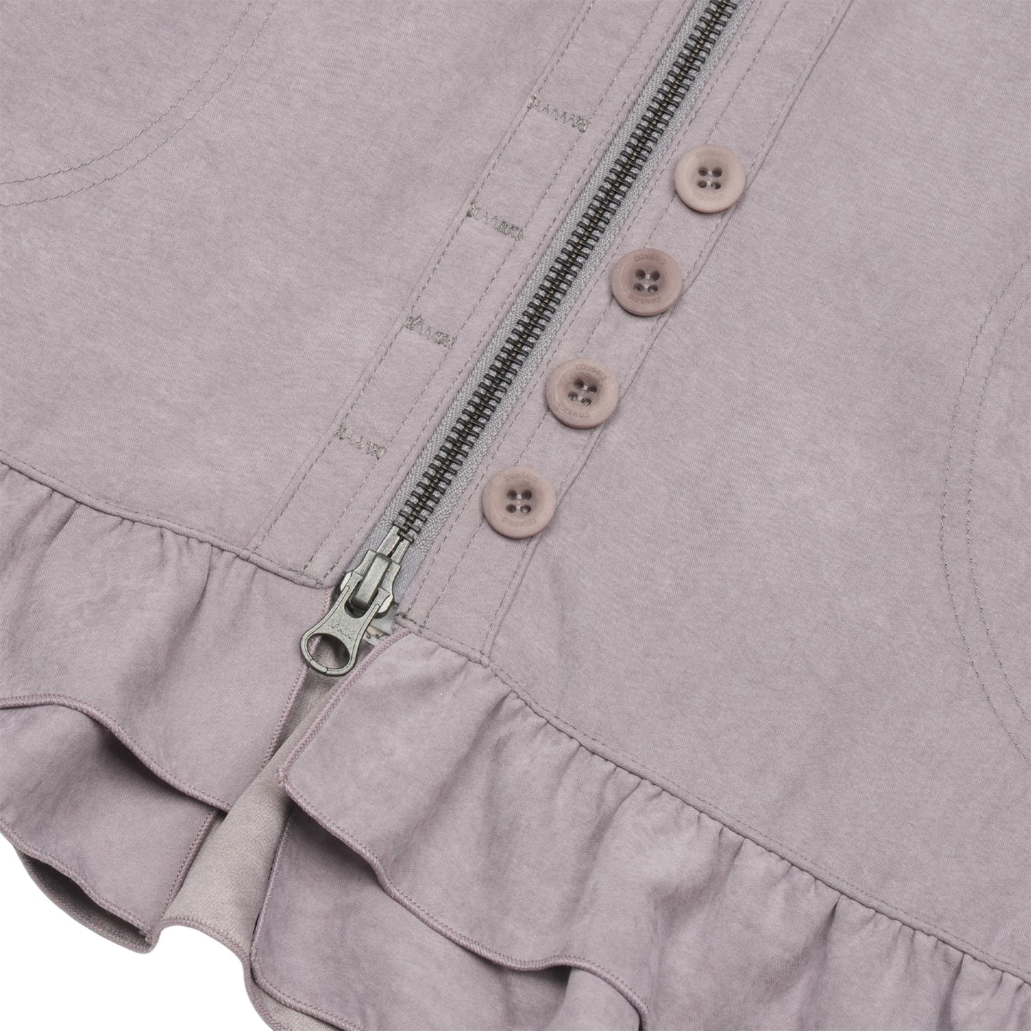 TONE-MIX SHIRRING HEM JACKET / ASH PINK / シャーリングジャケット