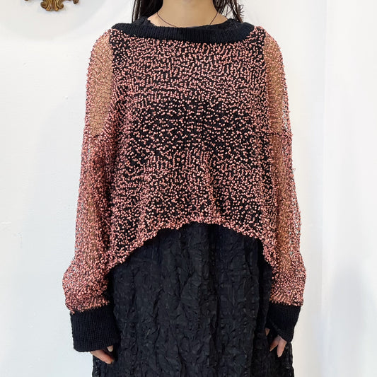 Dots jumper / Pink / シースルードットトップ