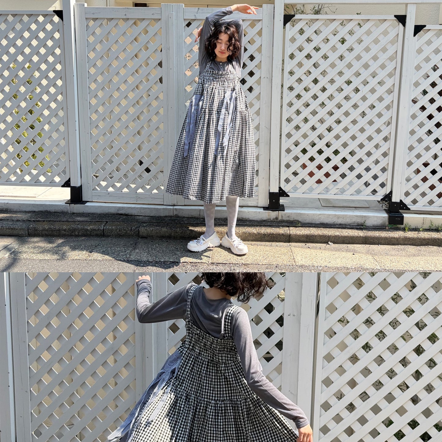 【SHEEP LIMITED】ribbon medley dress skirt / GINGHAM CHECK / リボンドレススカート