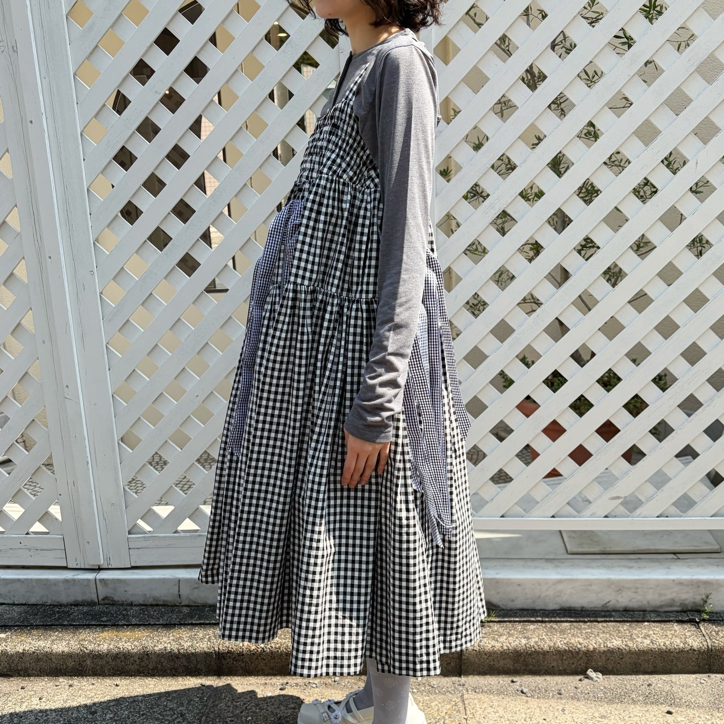 【SHEEP LIMITED】ribbon medley dress skirt / GINGHAM CHECK / リボンドレススカート