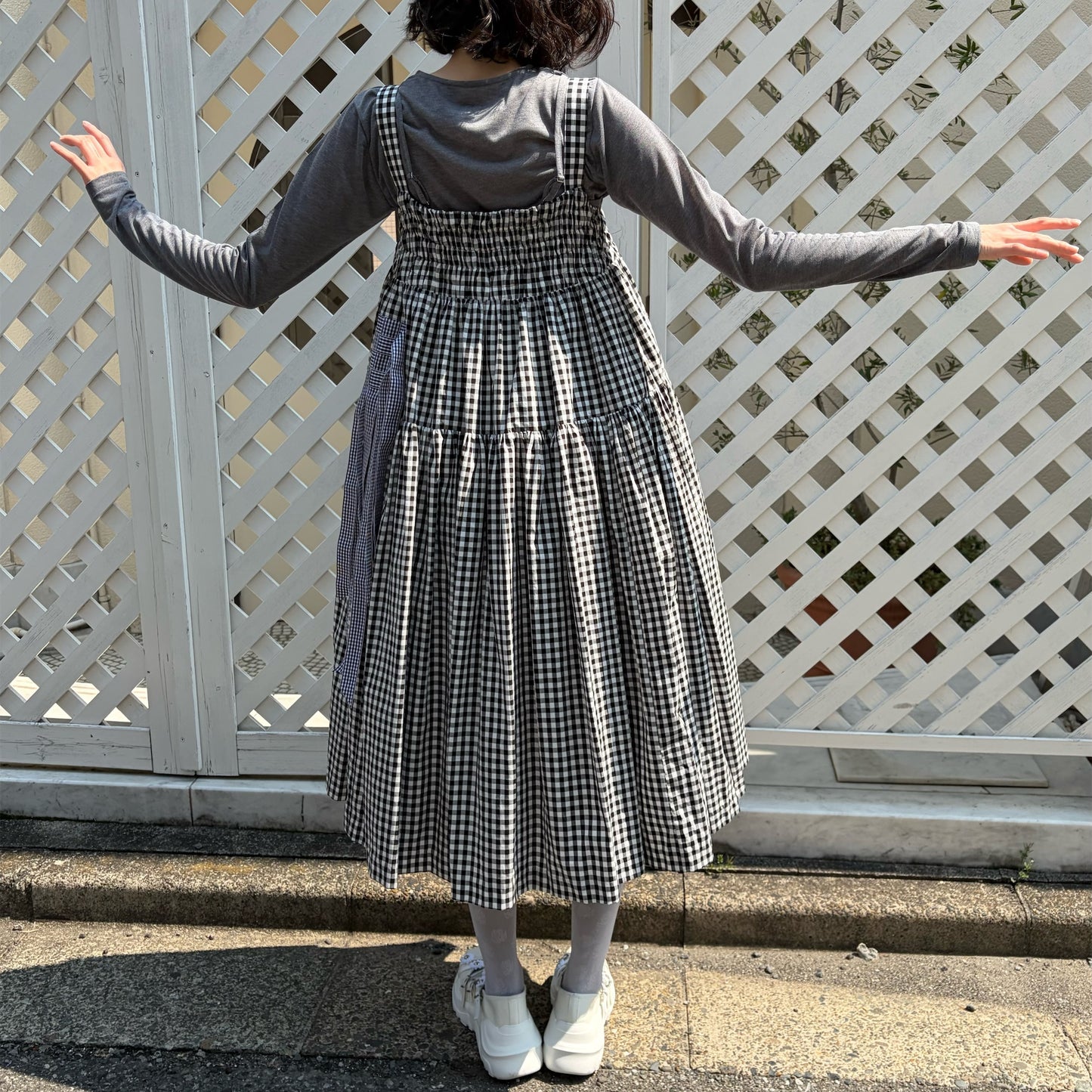 【SHEEP LIMITED】ribbon medley dress skirt / GINGHAM CHECK / リボンドレススカート
