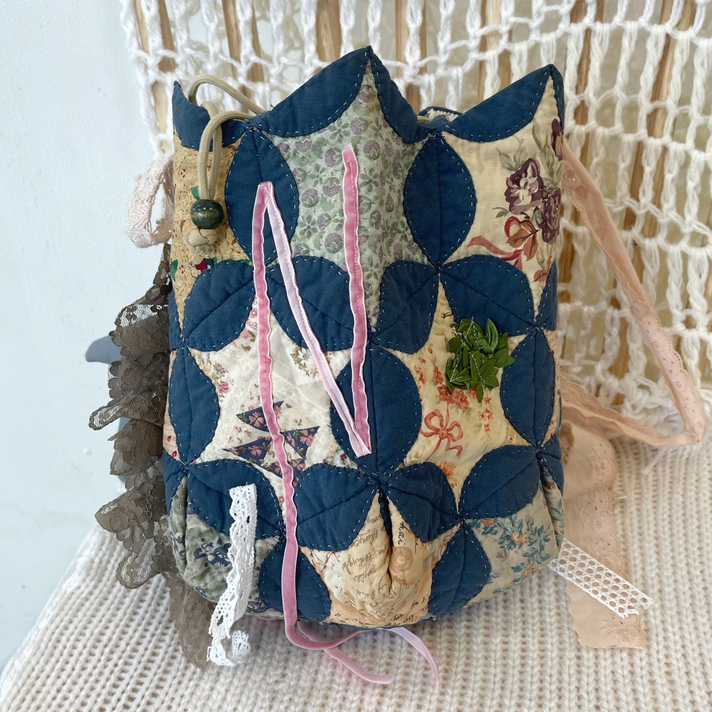 Patch work Bag+ / Blue / パッチワークポーチバッグ