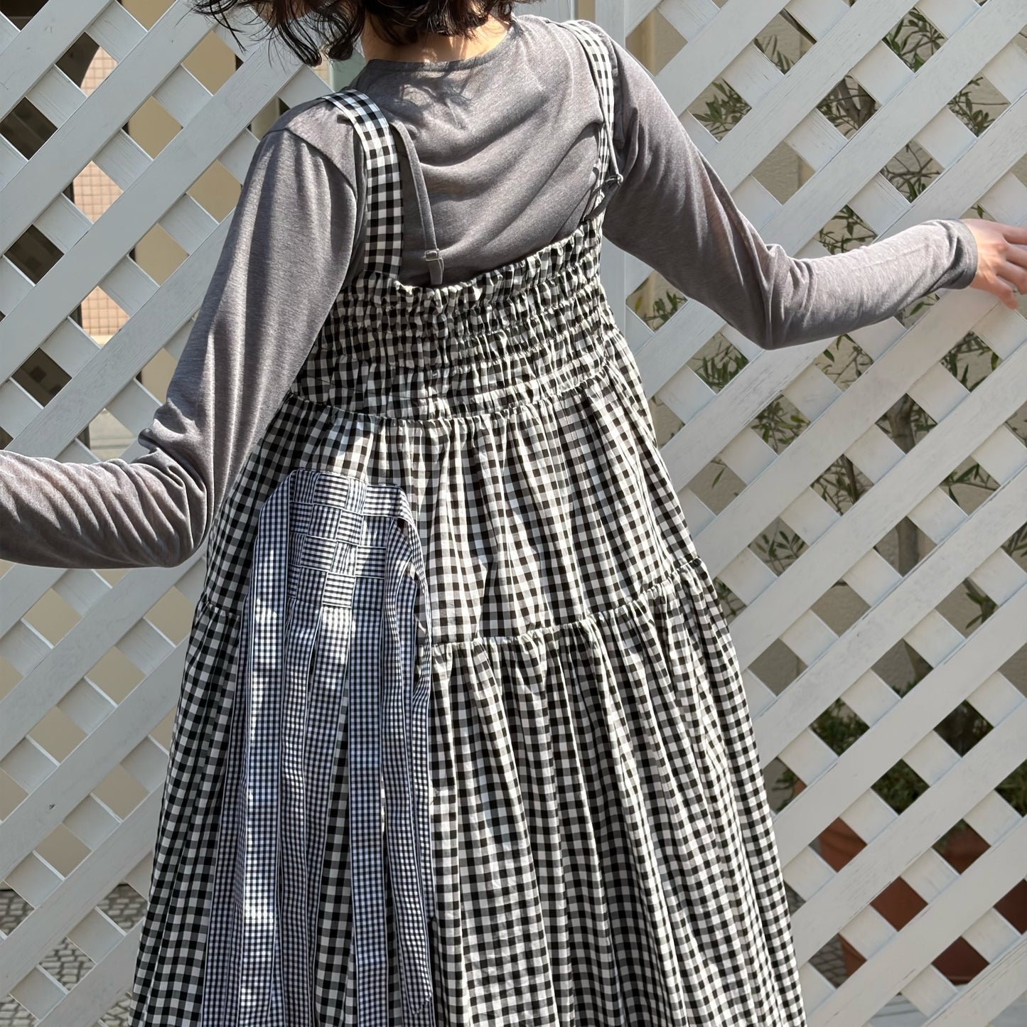 【SHEEP LIMITED】ribbon medley dress skirt / GINGHAM CHECK / リボンドレススカート