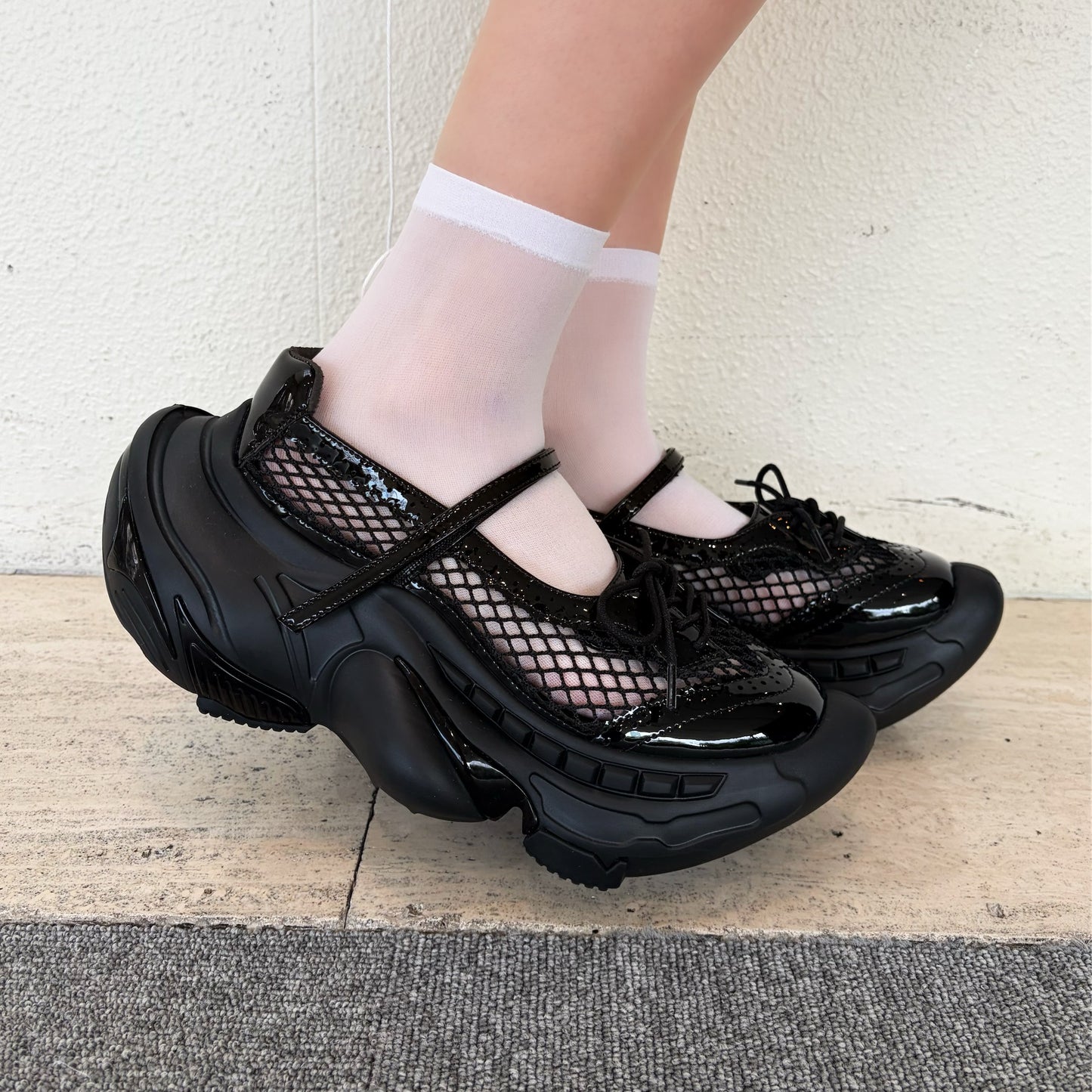 【MIKIOSAKABE】Apollo Neo Mary / BLACK mesh / メリージェーンシューズ