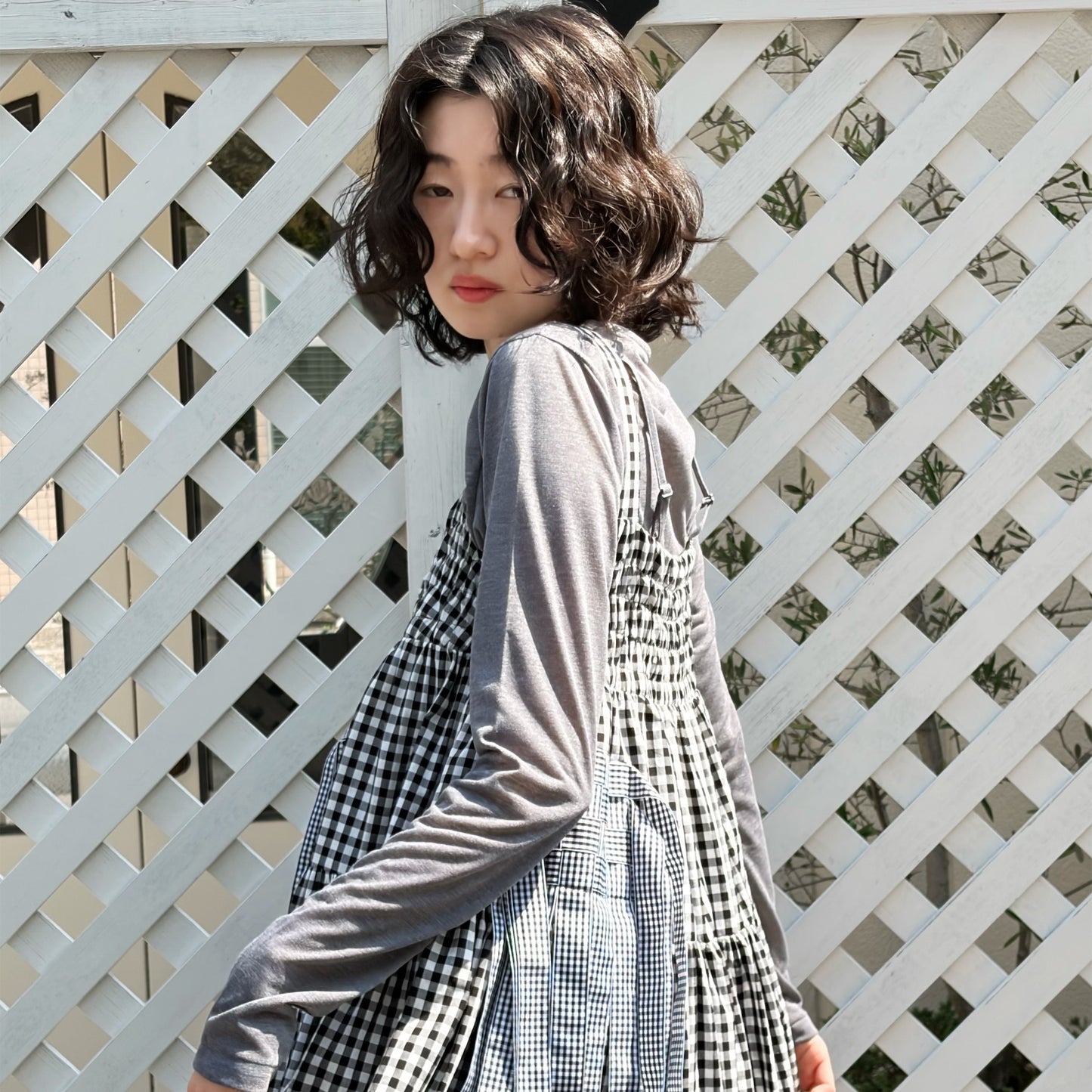【SHEEP LIMITED】ribbon medley dress skirt / GINGHAM CHECK / リボンドレススカート