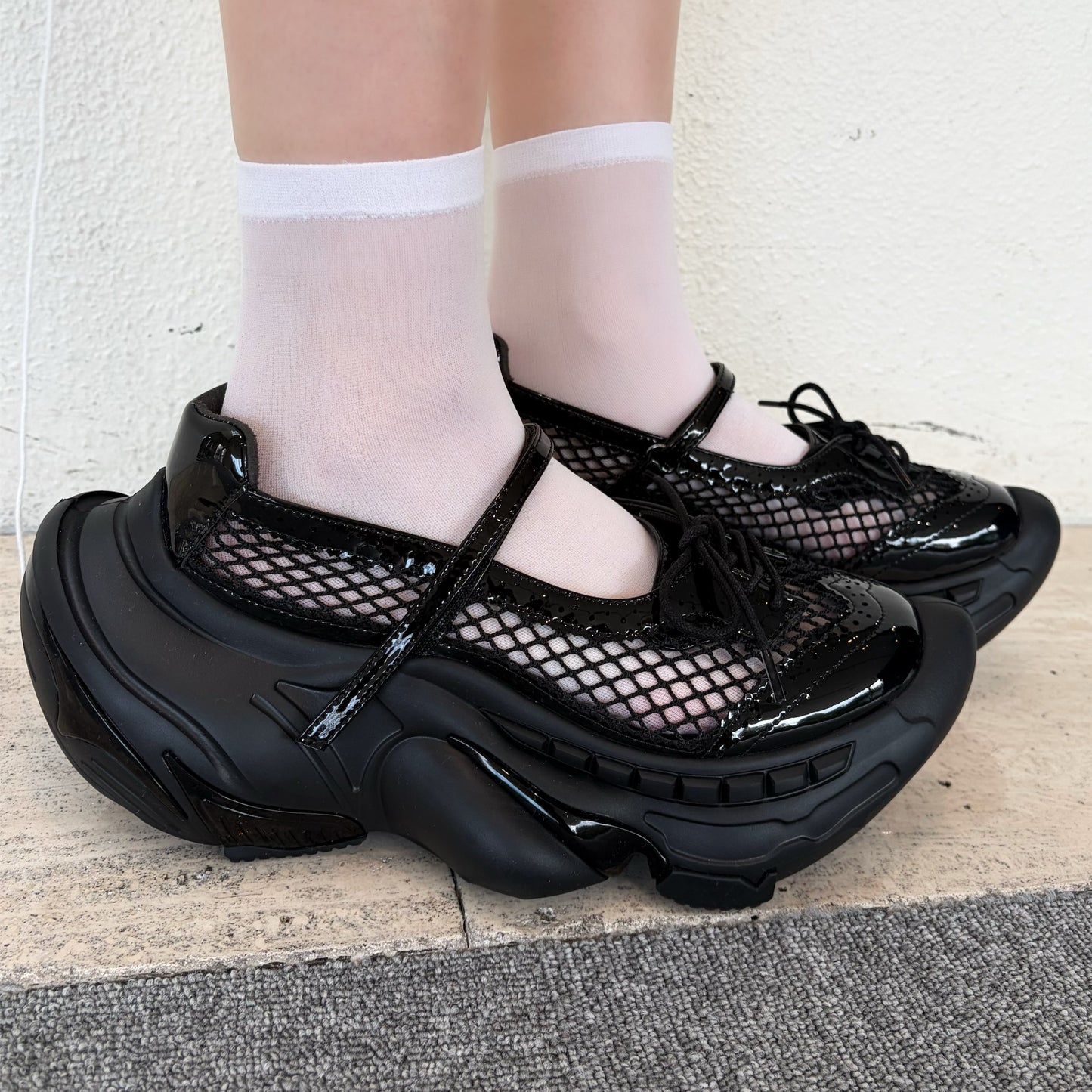 【MIKIOSAKABE】Apollo Neo Mary / BLACK mesh / メリージェーンシューズ