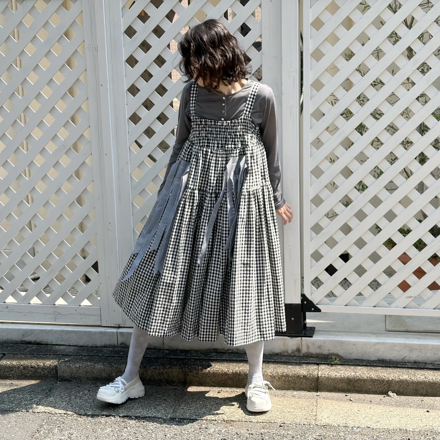 【SHEEP LIMITED】ribbon medley dress skirt / GINGHAM CHECK / リボンドレススカート