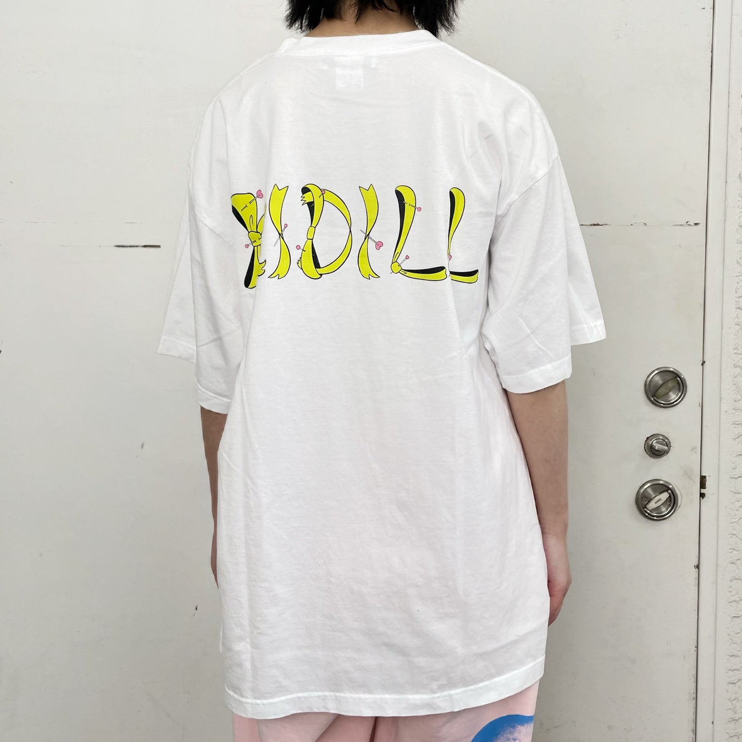 CYBER PUNK GIRL T-SHIRT BIOWASHED / WHITE / 田中かえコラボレーション