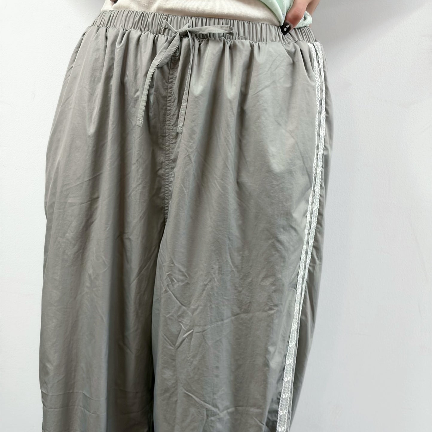 Lottie Lace Track Pants / Gray / ナイロントラックパンツ