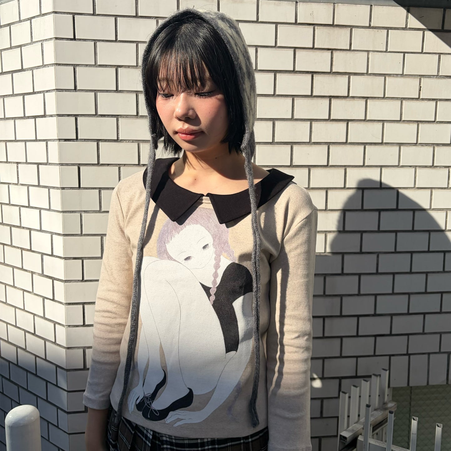 Ties Balaclavas / Grey & White / アーガイルバラクラバ