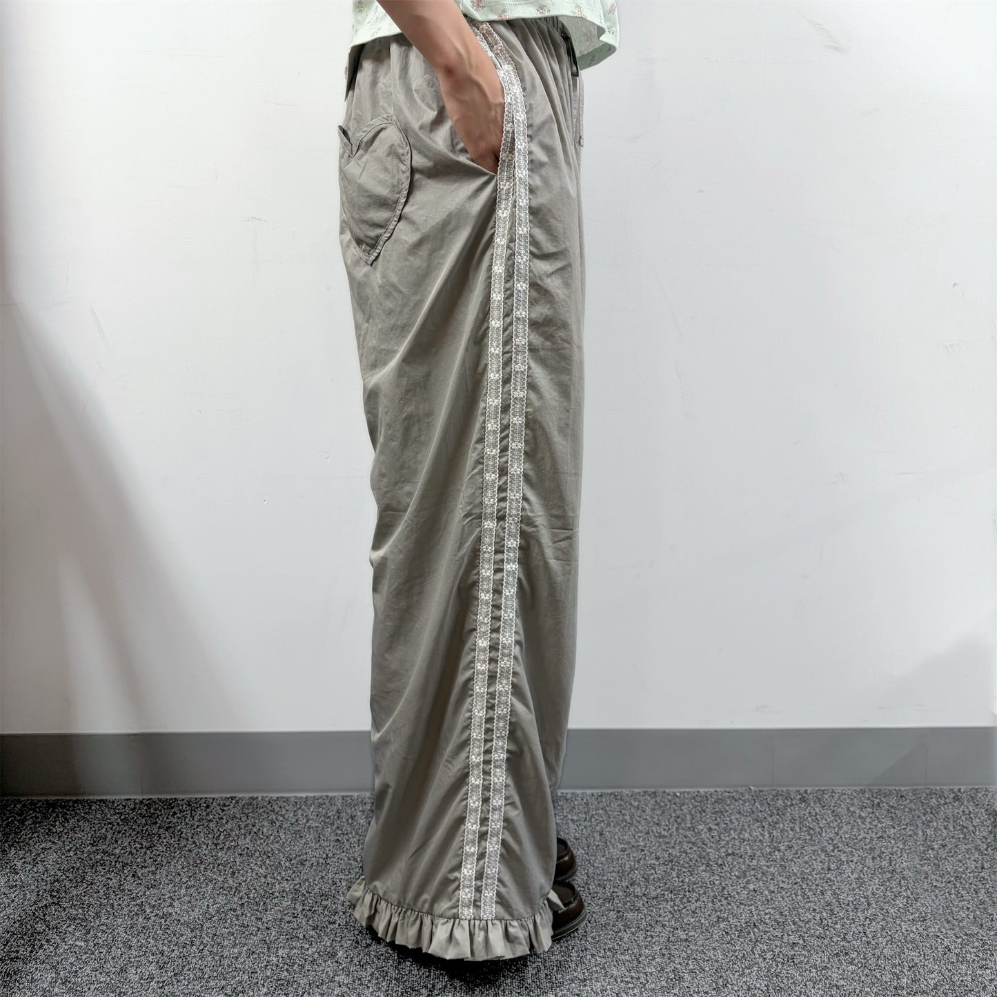 Lottie Lace Track Pants / Gray / ナイロントラックパンツ