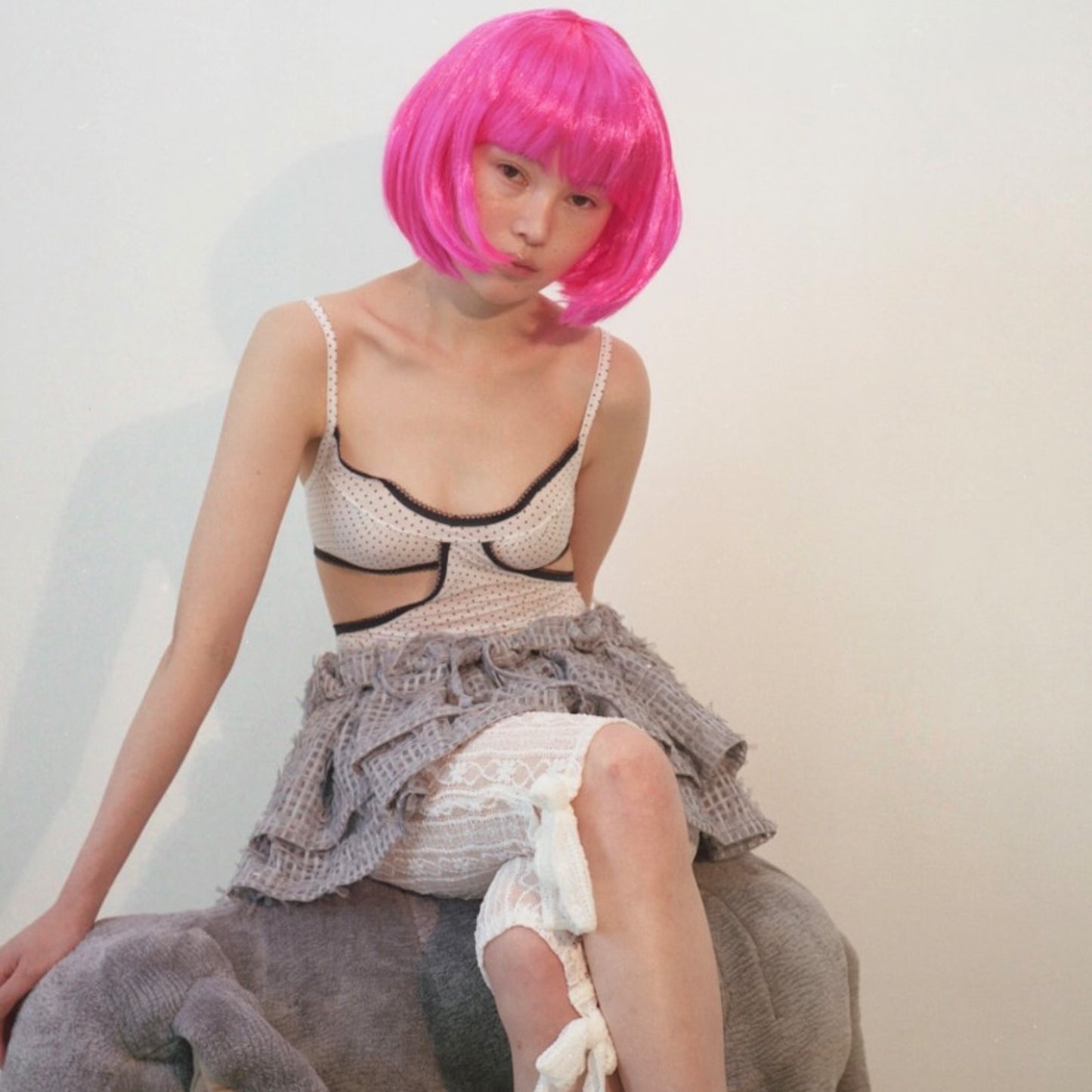 [fa.er.ie] pin dot lingerie camisole / white / ピンドットキャミソール