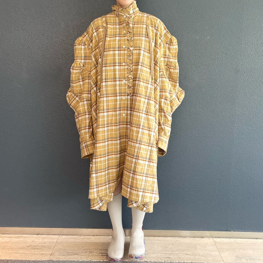 BIG BOUQUET BLOUSE / YELLOW / オーバーサイズシャツドレス