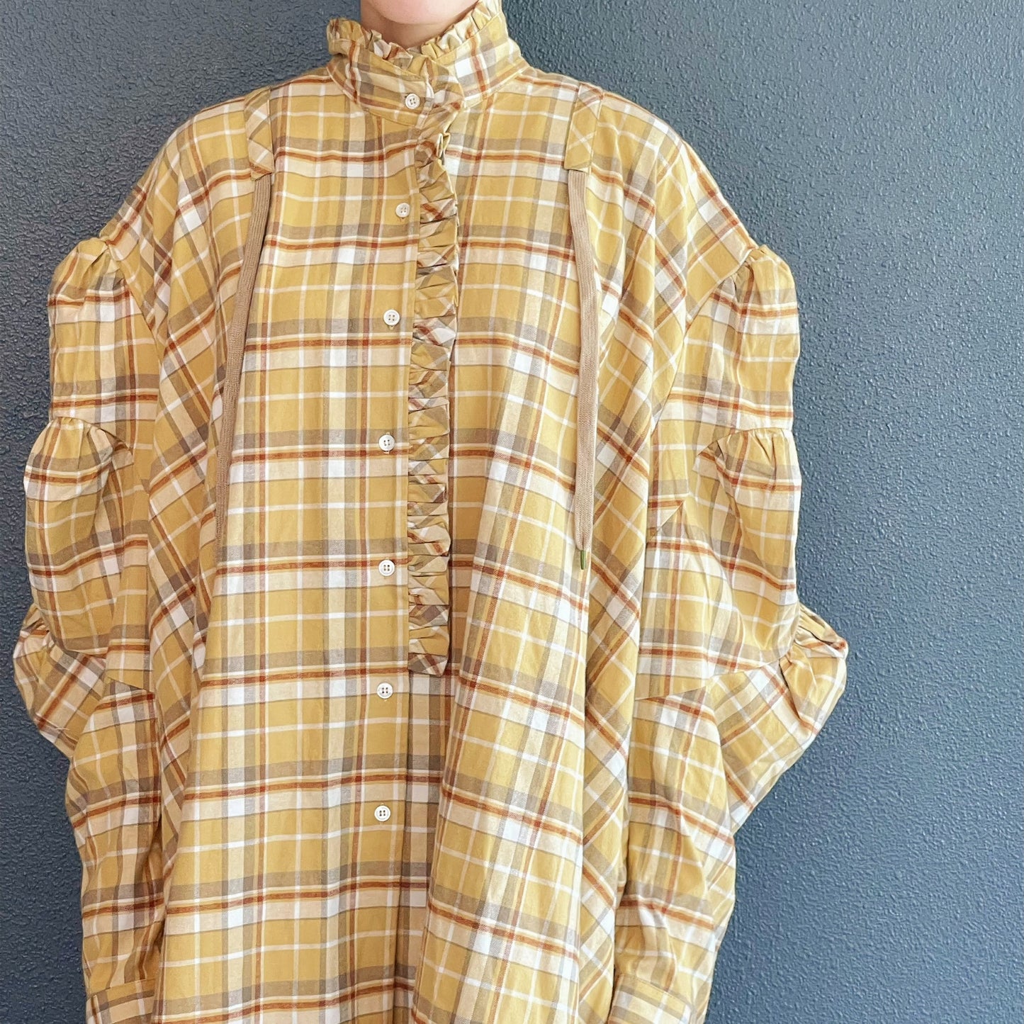 BIG BOUQUET BLOUSE / YELLOW / オーバーサイズシャツドレス