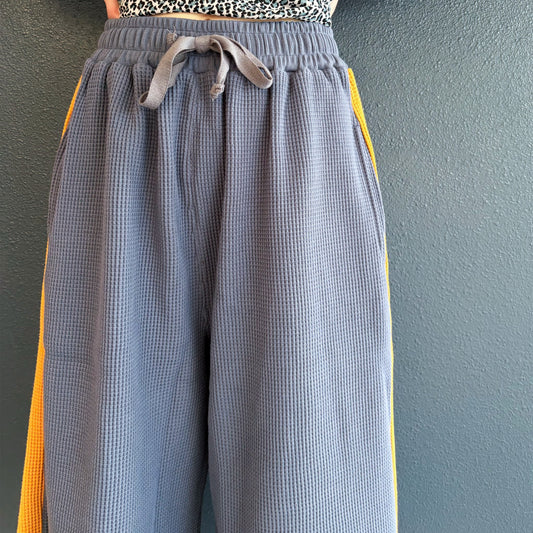 [F.E.E.S] waffle track pants / blue / ワッフルトラックパンツ