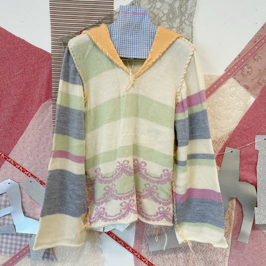 knit sailor jumper / Cream mix / ニットセーラートップ