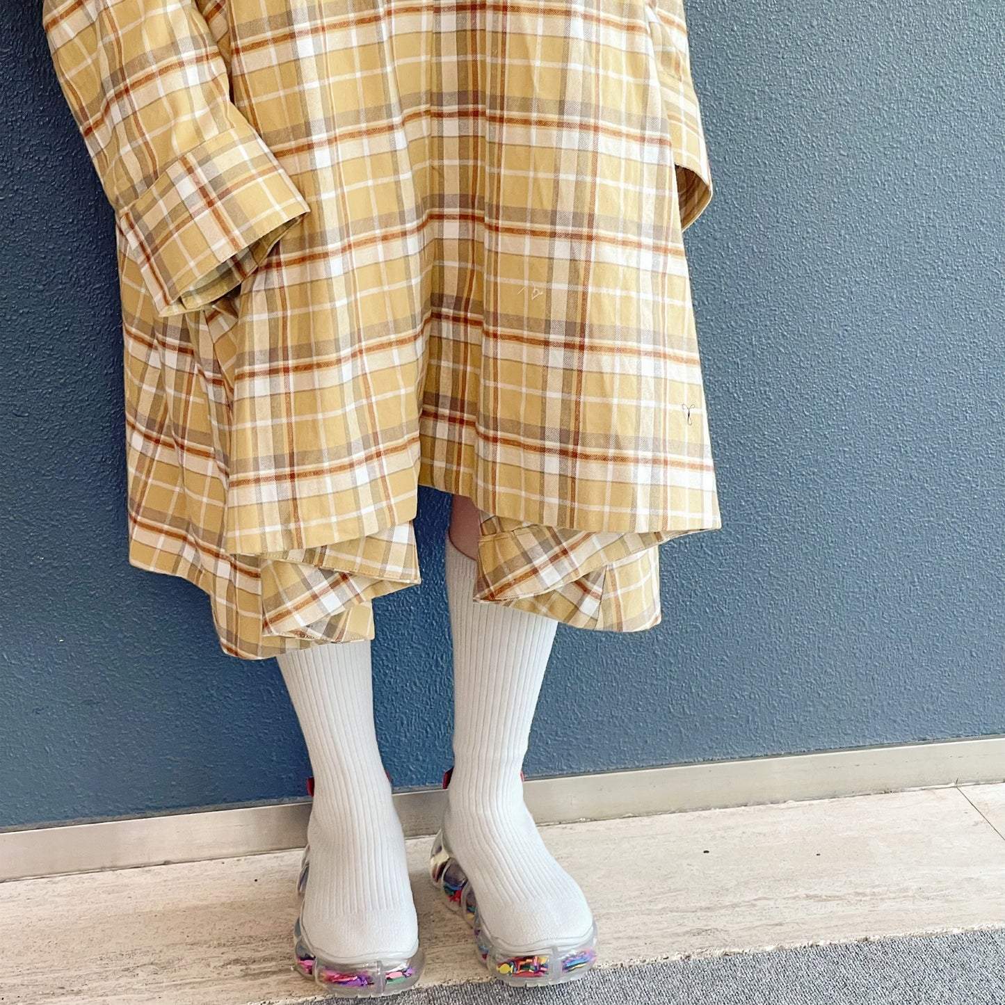 BIG BOUQUET BLOUSE / YELLOW / オーバーサイズシャツドレス