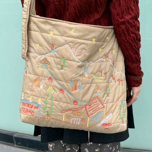 quilting shoulder bag / beige x red / キルティングショルダーバッグ