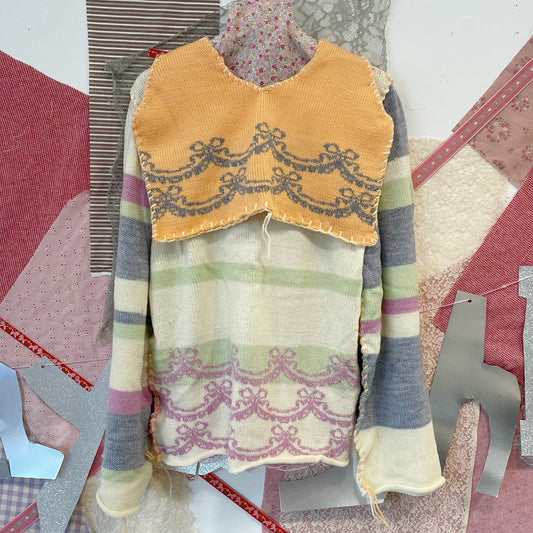 knit sailor jumper / Cream mix / ニットセーラートップ