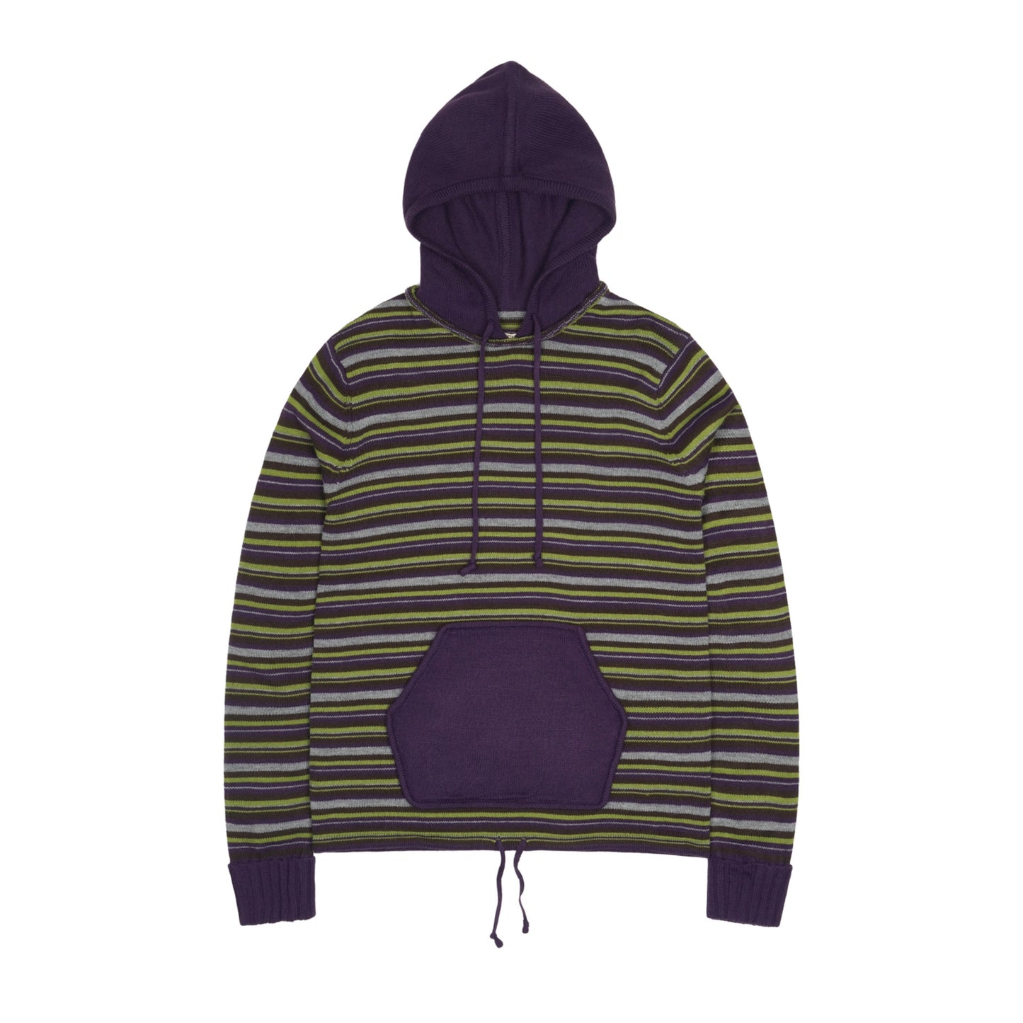 STRIPE KNIT HOODIE / PURPLE / ストライプニットフーディー