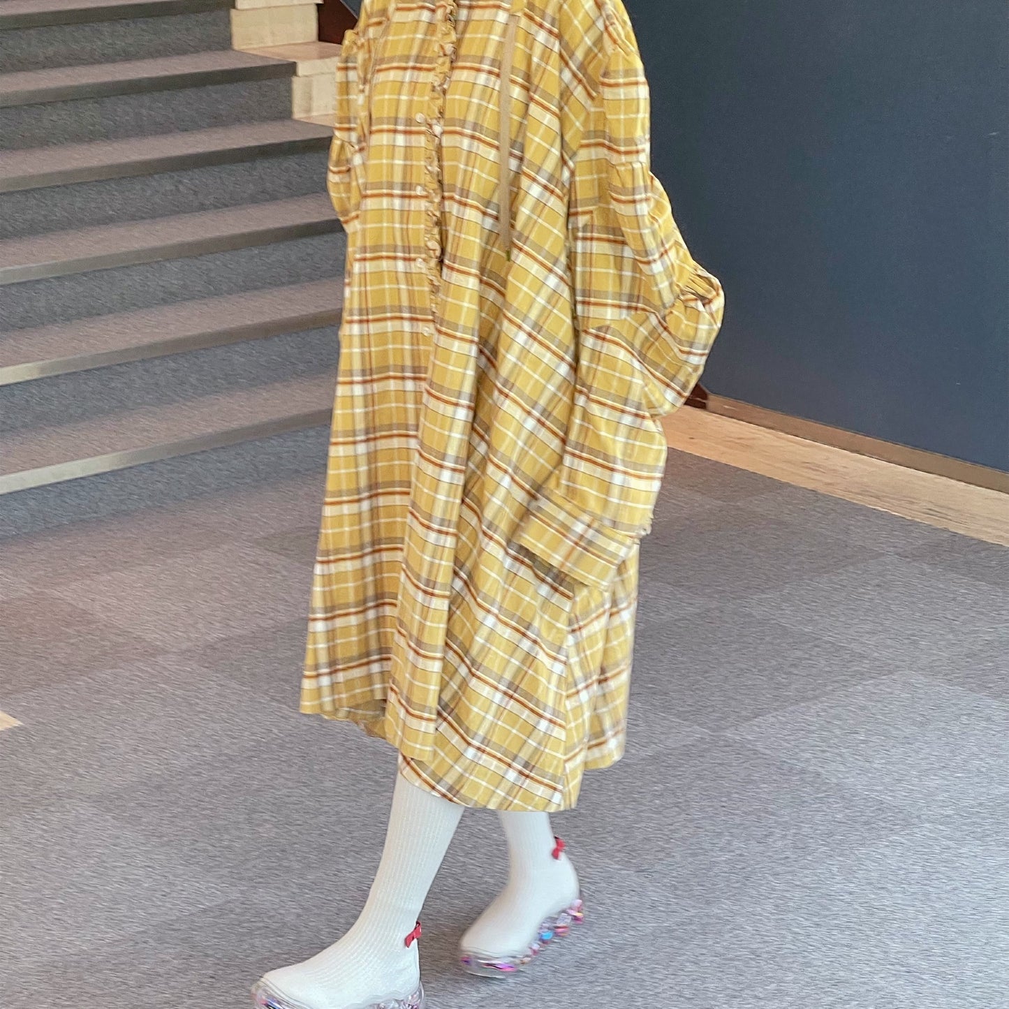 BIG BOUQUET BLOUSE / YELLOW / オーバーサイズシャツドレス