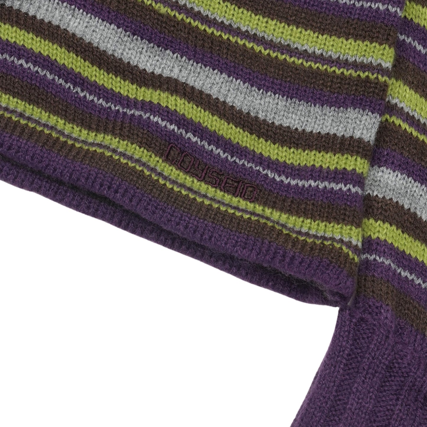 STRIPE KNIT HOODIE / PURPLE / ストライプニットフーディー
