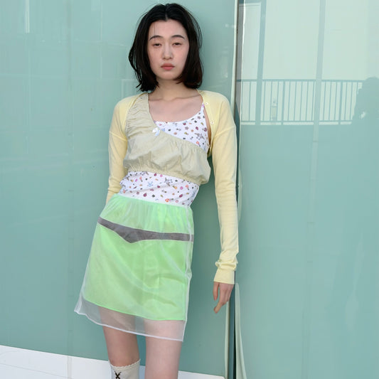 SEE THROUGH SKIRT / LIME / シースルースカート