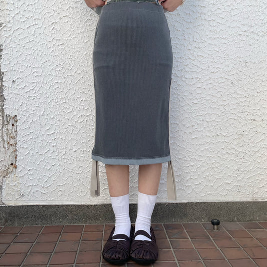 CLICK DOT SKIRT / BLUE FOG / テープリブスカート