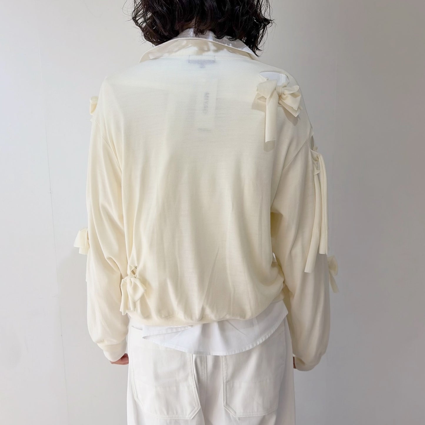 Ribbon cardigan / Off white / リボンカーディガン