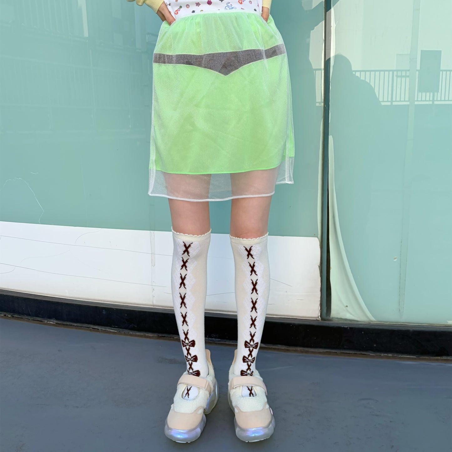 SEE THROUGH SKIRT / LIME / シースルースカート