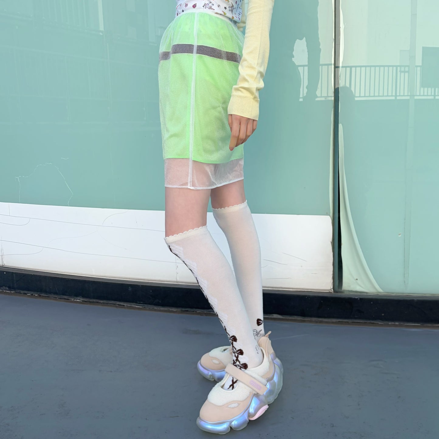 SEE THROUGH SKIRT / LIME / シースルースカート