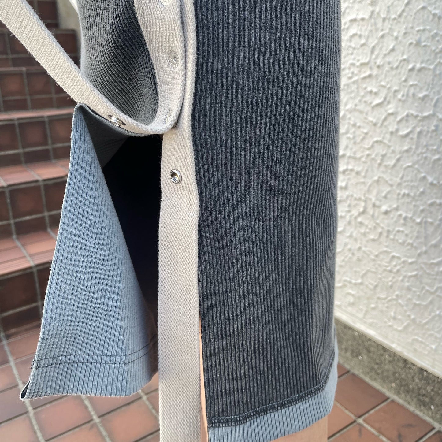 CLICK DOT SKIRT / BLUE FOG / テープリブスカート