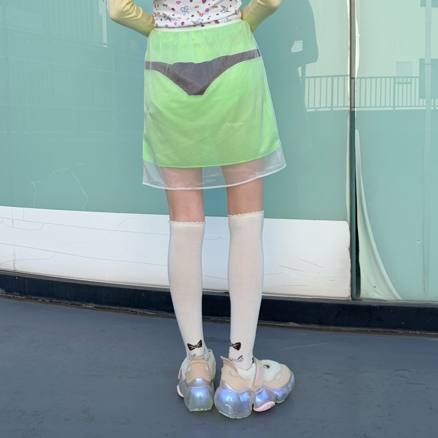 SEE THROUGH SKIRT / LIME / シースルースカート